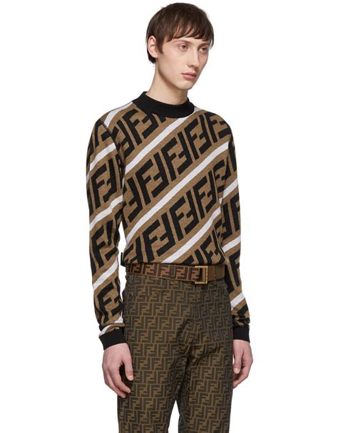 fendi brown shirt|black Fendi sweater.